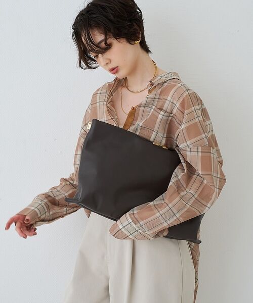 Rouge vif la cle / ルージュ・ヴィフ ラクレ ショルダーバッグ | 【PUNTI. / プンティ】3WAYレザークラッチバッグ/ショルダー付き/GR | 詳細1