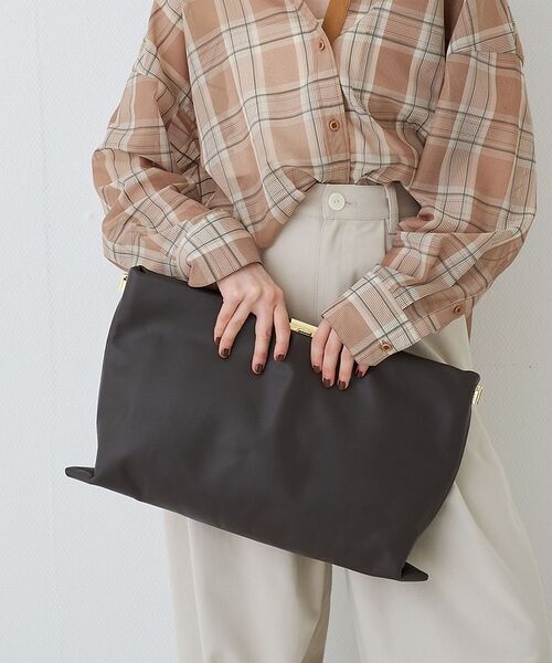 Rouge vif la cle / ルージュ・ヴィフ ラクレ ショルダーバッグ | 【PUNTI. / プンティ】3WAYレザークラッチバッグ/ショルダー付き/GR（ダークブラウン）
