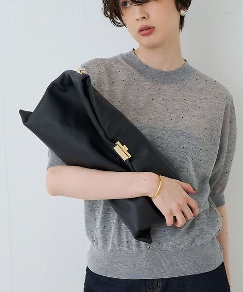 Rouge vif la cle / ルージュ・ヴィフ ラクレ ショルダーバッグ | 【PUNTI. / プンティ】3WAYレザークラッチバッグ/ショルダー付き/GR（ブラック）
