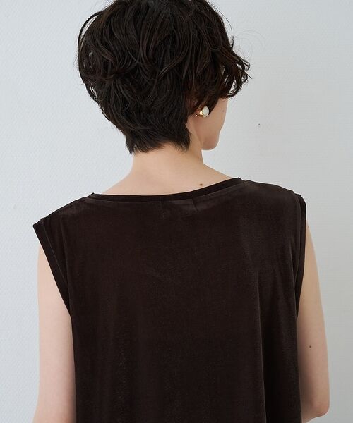 Rouge vif la cle / ルージュ・ヴィフ ラクレ Tシャツ | シアーベロアノースリーブヘムレースカットソー【予約】 | 詳細19