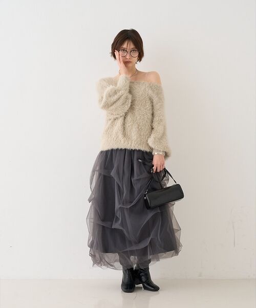 Rouge vif la cle / ルージュ・ヴィフ ラクレ ニット・セーター | 【人気追加2026AW】3wayルーズラメニット/オフショルダー/ワンショルダー | 詳細30