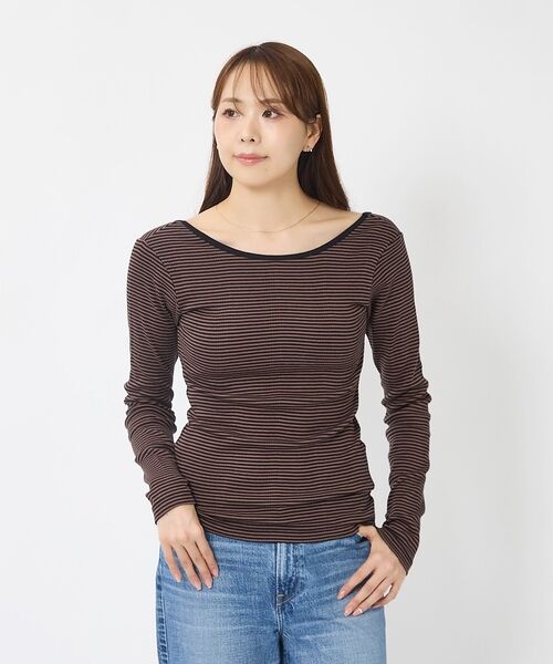 Rouge vif la cle / ルージュ・ヴィフ ラクレ Tシャツ | 【Robert P. Miller】パネルリブ バックオープンロンT / 背あき | 詳細10