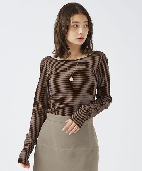 Rouge vif la cle / ルージュ・ヴィフ ラクレ Tシャツ | 【Robert P. Miller】パネルリブ バックオープンロンT / 背あき | 詳細2