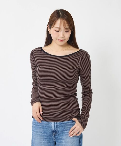 Rouge vif la cle / ルージュ・ヴィフ ラクレ Tシャツ | 【Robert P. Miller】パネルリブ バックオープンロンT / 背あき | 詳細7