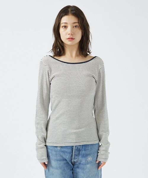 Rouge vif la cle / ルージュ・ヴィフ ラクレ Tシャツ | 【Robert P. Miller】パネルリブ バックオープンロンT / 背あき | 詳細9