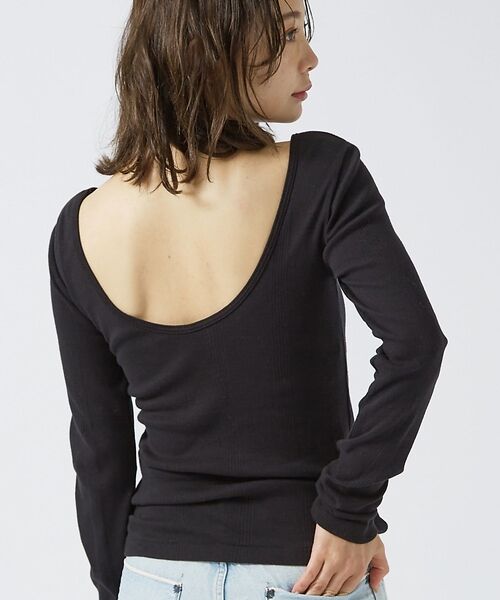 Rouge vif la cle / ルージュ・ヴィフ ラクレ Tシャツ | 【Robert P. Miller】パネルリブ バックオープンロンT / 背あき | 詳細14
