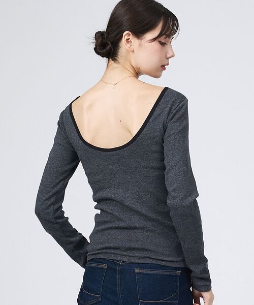 Rouge vif la cle / ルージュ・ヴィフ ラクレ Tシャツ | 【Robert P. Miller】パネルリブ バックオープンロンT / 背あき | 詳細22