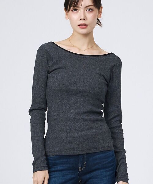 Rouge vif la cle / ルージュ・ヴィフ ラクレ Tシャツ | 【Robert P. Miller】パネルリブ バックオープンロンT / 背あき | 詳細23