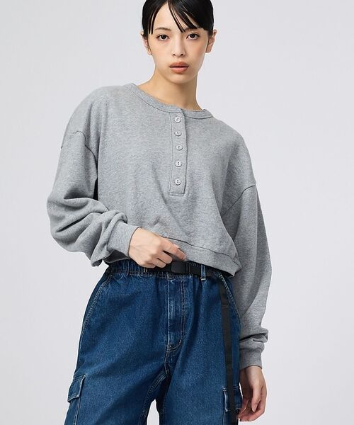 Rouge vif la cle / ルージュ・ヴィフ ラクレ Tシャツ | 【DISCUS/ディスカス】ワイドクルーネックプルオーバー/カットソー/裏毛/ピ（グレー）