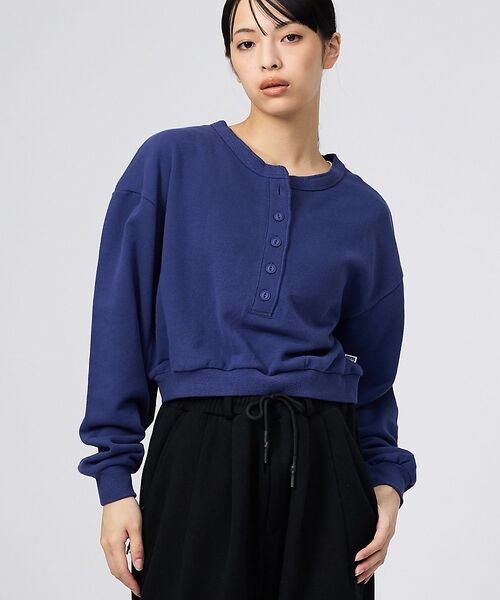 Rouge vif la cle / ルージュ・ヴィフ ラクレ Tシャツ | 【DISCUS/ディスカス】ワイドクルーネックプルオーバー/カットソー/裏毛/ピ（ネイビー）