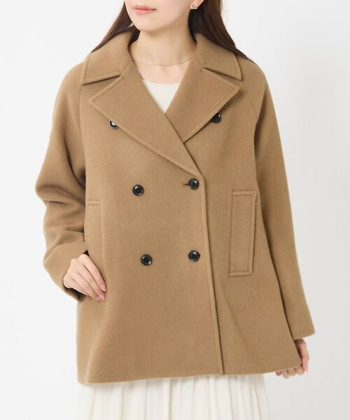 Rouge vif la cle / ルージュ・ヴィフ ラクレ ピーコート | 【MICA&DEAL/マイカアンドディール】Pコート/アウター/ダブルボタン【予（キャメル）