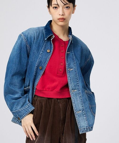 Rouge vif la cle / ルージュ・ヴィフ ラクレ ブルゾン | 【REMI RELIEF/レミレリーフ】9.5ozネップDENIMカバーオール（（ブルー）