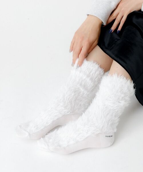 Rouge vif la cle / ルージュ・ヴィフ ラクレ ソックス | 【YUQRI/ユクリ】Faux fur/靴下/ファー/もこもこ/ギフト【WEB限（ホワイト）
