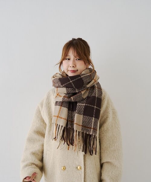 Rouge vif la cle / ルージュ・ヴィフ ラクレ マフラー・ショール・スヌード・ストール | 【一部店舗限定】ループヤーンチェックストール/マフラー | 詳細2