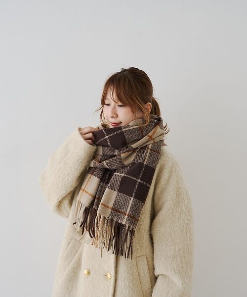 Rouge vif la cle / ルージュ・ヴィフ ラクレ マフラー・ショール・スヌード・ストール | 【一部店舗限定】ループヤーンチェックストール/マフラー | 詳細3