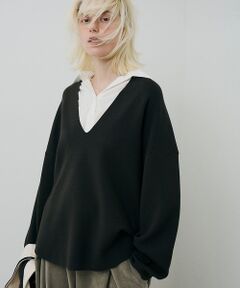 Rouge vif la cle / ルージュ・ヴィフ ラクレ ニット・セーター | レイヤード風シャツドッキングニットプルオーバー【予約】