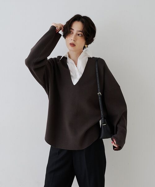 Rouge vif la cle / ルージュ・ヴィフ ラクレ ニット・セーター | レイヤード風シャツドッキングニットプルオーバー【予約】 | 詳細20