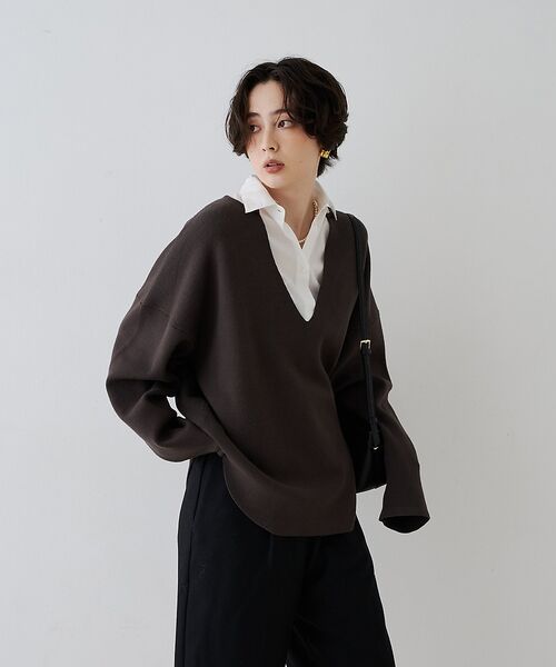 Rouge vif la cle / ルージュ・ヴィフ ラクレ ニット・セーター | レイヤード風シャツドッキングニットプルオーバー【予約】 | 詳細23