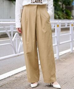 Rouge vif la cle / ルージュ・ヴィフ ラクレ パンツ | 【撥水加工】アシメトリーストレッチツイルタックコクーンパンツ【予約】