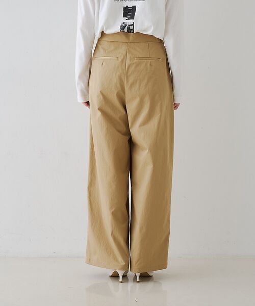 Rouge vif la cle / ルージュ・ヴィフ ラクレ パンツ | 【撥水加工】アシメトリーストレッチツイルタックコクーンパンツ【予約】 | 詳細12