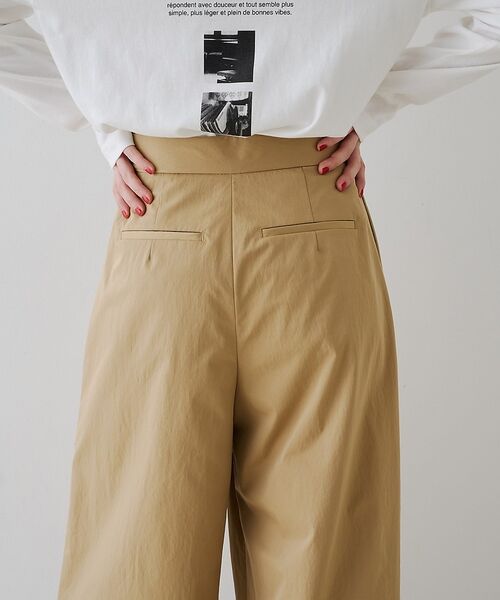 Rouge vif la cle / ルージュ・ヴィフ ラクレ パンツ | 【撥水加工】アシメトリーストレッチツイルタックコクーンパンツ【予約】 | 詳細13