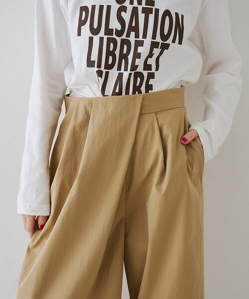 Rouge vif la cle / ルージュ・ヴィフ ラクレ パンツ | 【撥水加工】アシメトリーストレッチツイルタックコクーンパンツ【予約】 | 詳細14