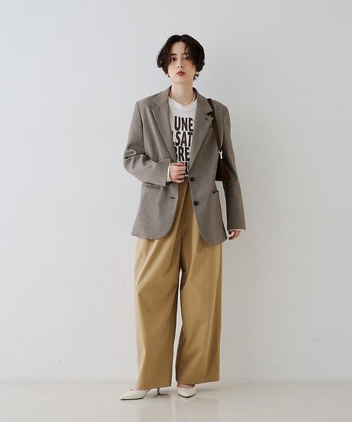 Rouge vif la cle / ルージュ・ヴィフ ラクレ パンツ | 【撥水加工】アシメトリーストレッチツイルタックコクーンパンツ【予約】 | 詳細7