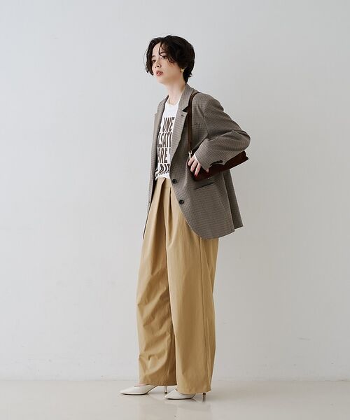 Rouge vif la cle / ルージュ・ヴィフ ラクレ パンツ | 【撥水加工】アシメトリーストレッチツイルタックコクーンパンツ【予約】 | 詳細8