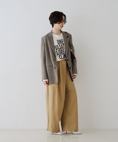 Rouge vif la cle / ルージュ・ヴィフ ラクレ パンツ | 【撥水加工】アシメトリーストレッチツイルタックコクーンパンツ【予約】 | 詳細9