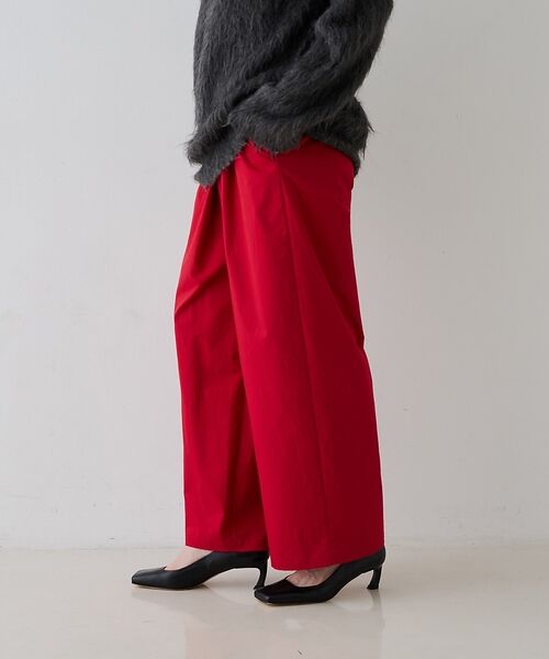 Rouge vif la cle / ルージュ・ヴィフ ラクレ パンツ | 【撥水加工】アシメトリーストレッチツイルタックコクーンパンツ【予約】 | 詳細20