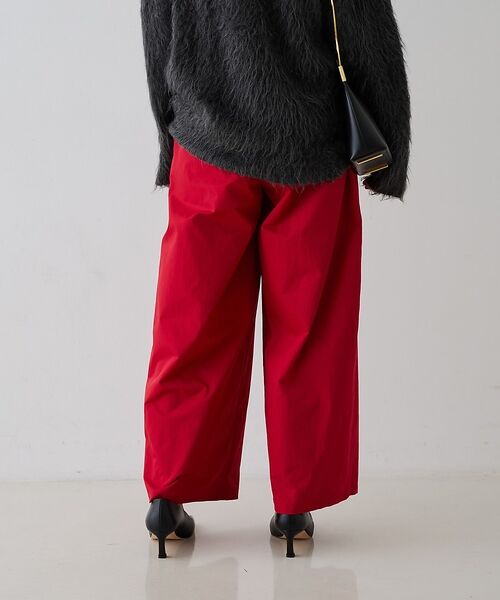 Rouge vif la cle / ルージュ・ヴィフ ラクレ パンツ | 【撥水加工】アシメトリーストレッチツイルタックコクーンパンツ【予約】 | 詳細22