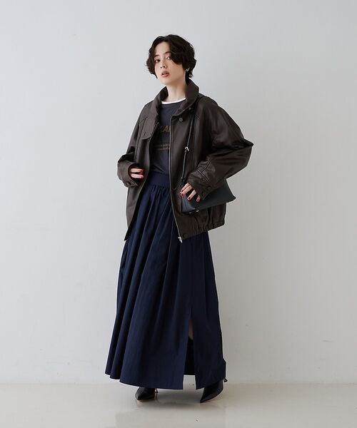 Rouge vif la cle / ルージュ・ヴィフ ラクレ ロング・マキシ丈スカート | タック＆ギャザーボリュームサイドスリットスカート【予約】 | 詳細29