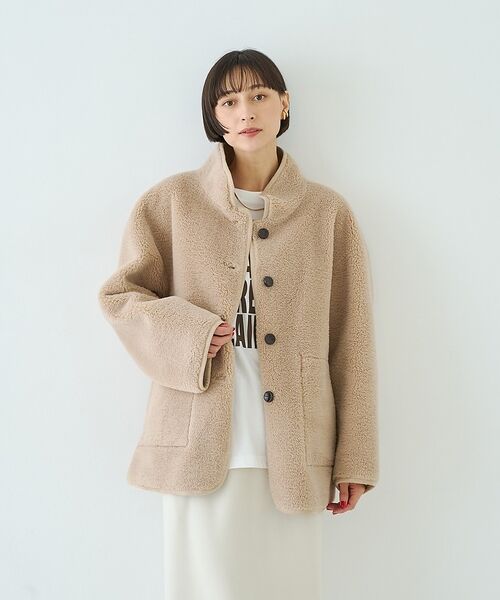 Rouge vif la cle / ルージュ・ヴィフ ラクレ その他アウター | 【2サイズ展開】2WAYスタンドカラースエードライクリバーシブルボアコート【予約 | 詳細1