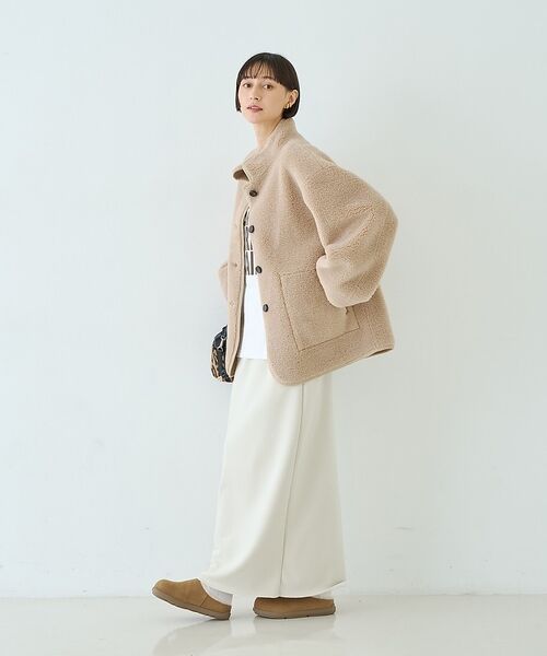 Rouge vif la cle / ルージュ・ヴィフ ラクレ その他アウター | 【2サイズ展開】2WAYスタンドカラースエードライクリバーシブルボアコート【予約 | 詳細18