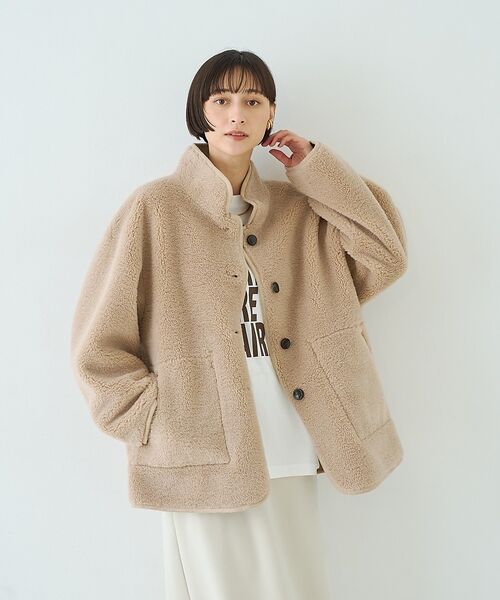 Rouge vif la cle / ルージュ・ヴィフ ラクレ その他アウター | 【2サイズ展開】2WAYスタンドカラースエードライクリバーシブルボアコート【予約 | 詳細2