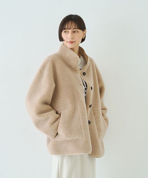 Rouge vif la cle / ルージュ・ヴィフ ラクレ その他アウター | 【2サイズ展開】2WAYスタンドカラースエードライクリバーシブルボアコート【予約 | 詳細5