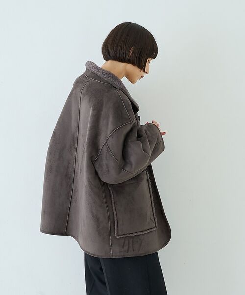 Rouge vif la cle / ルージュ・ヴィフ ラクレ その他アウター | 【2サイズ展開】2WAYスタンドカラースエードライクリバーシブルボアコート【予約 | 詳細30