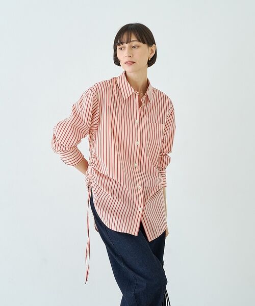 Rouge vif la cle / ルージュ・ヴィフ ラクレ シャツ・ブラウス | ストライプサイドドロストシャツ【予約】 | 詳細1