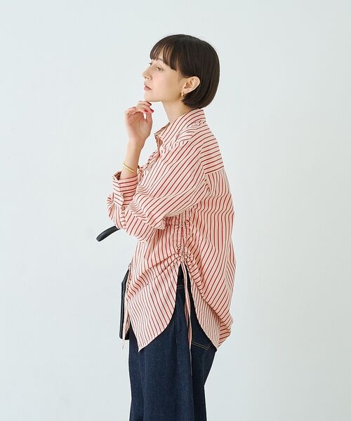 Rouge vif la cle / ルージュ・ヴィフ ラクレ シャツ・ブラウス | ストライプサイドドロストシャツ【予約】 | 詳細4