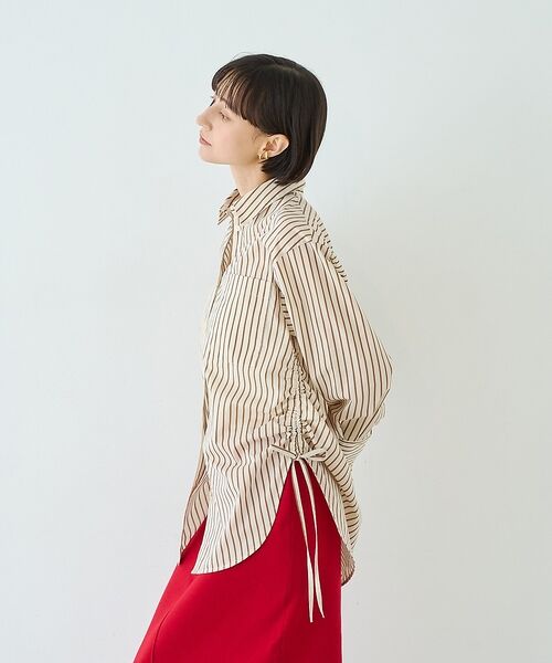 Rouge vif la cle / ルージュ・ヴィフ ラクレ シャツ・ブラウス | ストライプサイドドロストシャツ【予約】 | 詳細28