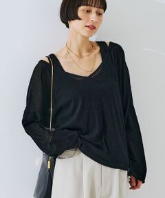 Rouge vif la cle / ルージュ・ヴィフ ラクレ Tシャツ | 【2点セット】シアーベロアストライプアンサンブル【予約】