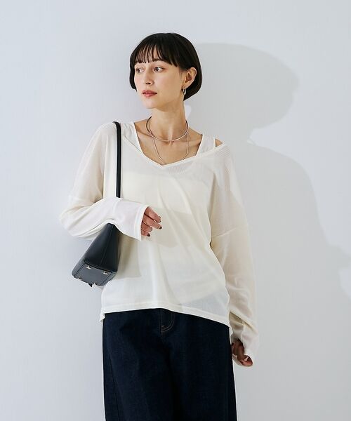 Rouge vif la cle / ルージュ・ヴィフ ラクレ Tシャツ | 【2点セット】シアーベロアストライプアンサンブル【予約】 | 詳細2