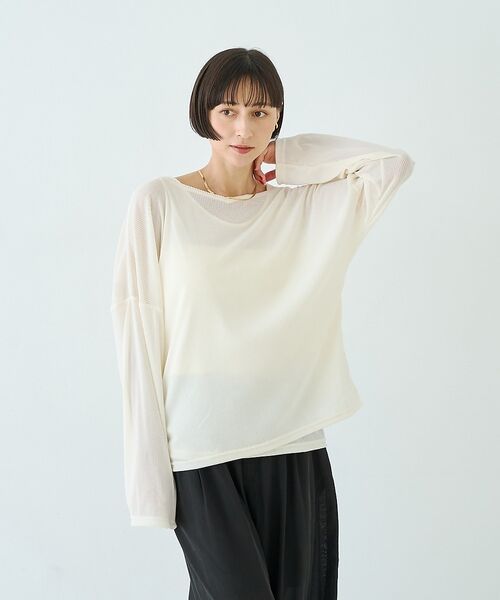 Rouge vif la cle / ルージュ・ヴィフ ラクレ Tシャツ | 【2点セット】シアーベロアストライプアンサンブル【予約】 | 詳細7