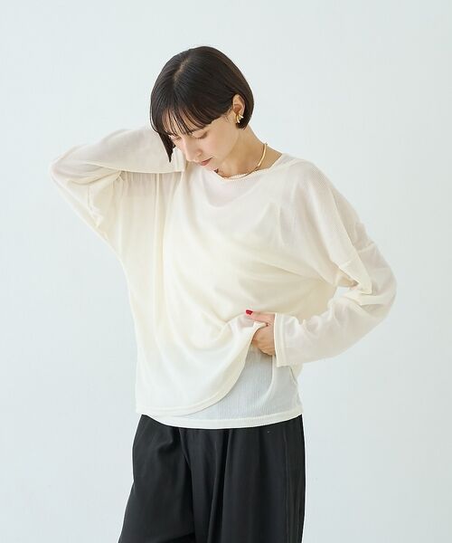 Rouge vif la cle / ルージュ・ヴィフ ラクレ Tシャツ | 【2点セット】シアーベロアストライプアンサンブル【予約】 | 詳細8