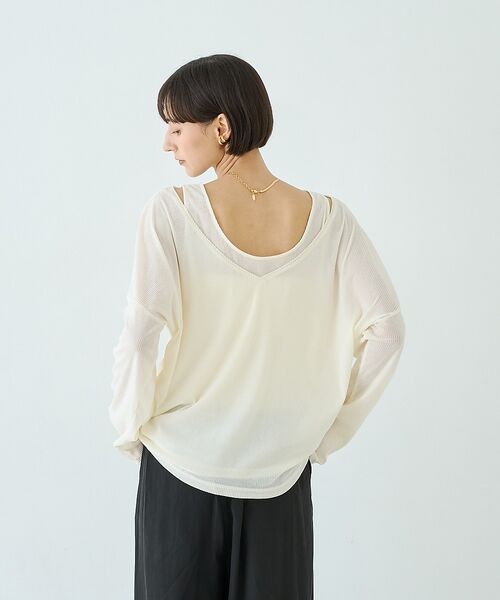 Rouge vif la cle / ルージュ・ヴィフ ラクレ Tシャツ | 【2点セット】シアーベロアストライプアンサンブル【予約】 | 詳細9