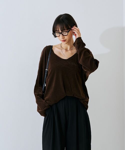 Rouge vif la cle / ルージュ・ヴィフ ラクレ Tシャツ | 【2点セット】シアーベロアストライプアンサンブル【予約】 | 詳細21