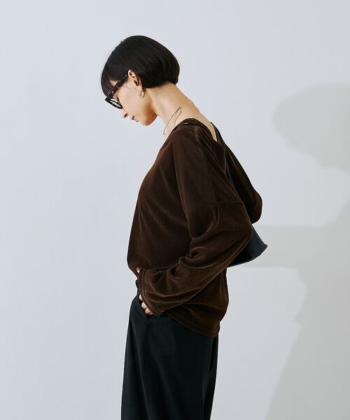 Rouge vif la cle / ルージュ・ヴィフ ラクレ Tシャツ | 【2点セット】シアーベロアストライプアンサンブル【予約】 | 詳細22