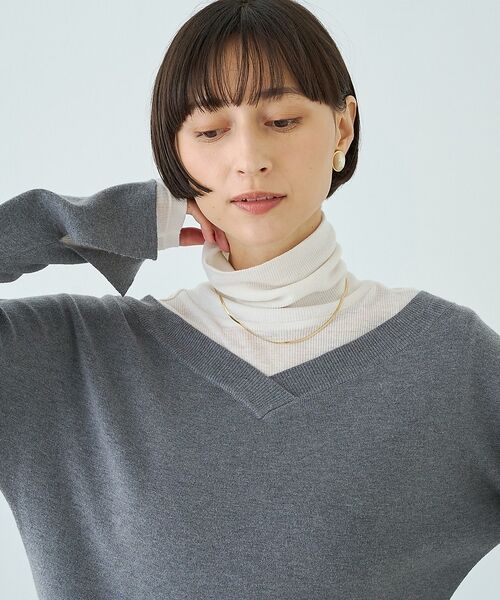 Rouge vif la cle / ルージュ・ヴィフ ラクレ Tシャツ | 前後2WAYウール釦テレコタートルカットソー【予約】 | 詳細4