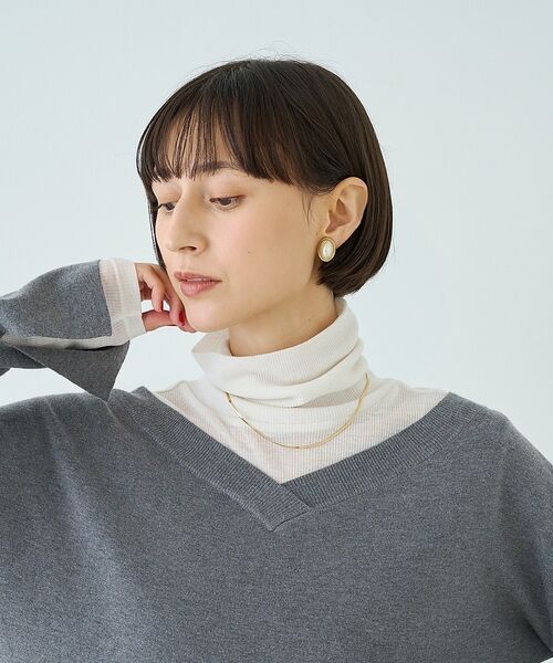 Rouge vif la cle / ルージュ・ヴィフ ラクレ Tシャツ | 前後2WAYウール釦テレコタートルカットソー【予約】 | 詳細5