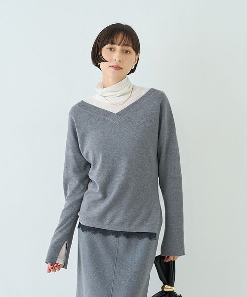 Rouge vif la cle / ルージュ・ヴィフ ラクレ Tシャツ | 前後2WAYウール釦テレコタートルカットソー【予約】 | 詳細8
